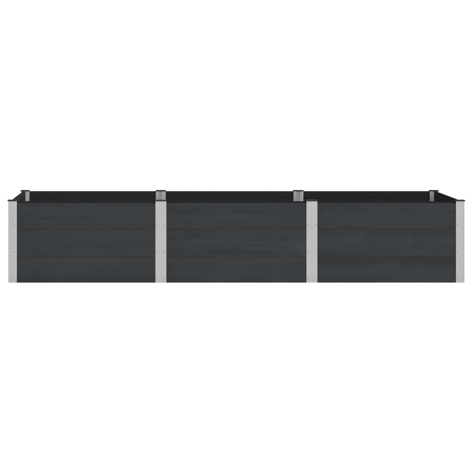 vidaXL Podniesiona rabata ogrodowa Czarny 300 x 100 x 54 cm