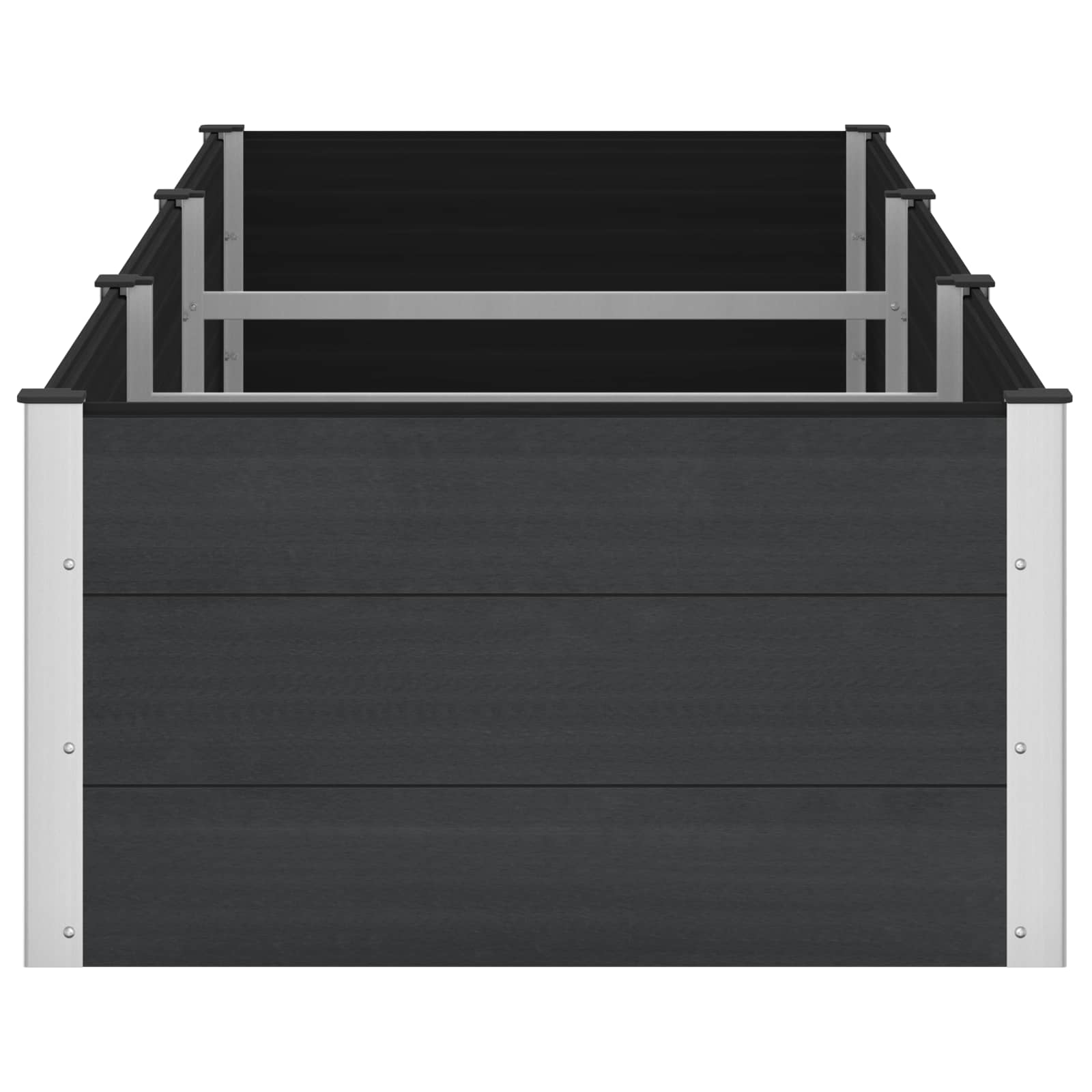 vidaXL Podniesiona rabata ogrodowa Czarny 300 x 100 x 54 cm