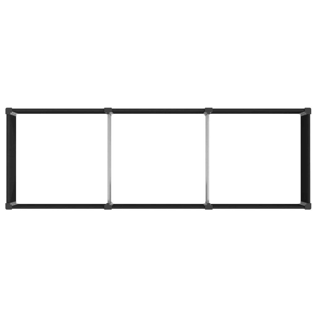 vidaXL Podniesiona rabata ogrodowa Czarny 300 x 100 x 54 cm