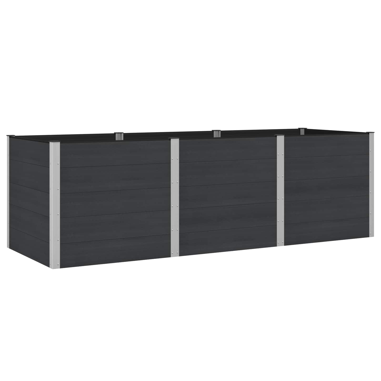 vidaXL Podniesiona rabata ogrodowa Czarny 300 x 100 x 91 cm