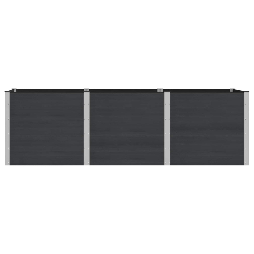 vidaXL Podniesiona rabata ogrodowa Czarny 300 x 100 x 91 cm