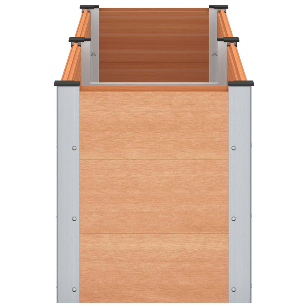 vidaXL Podniesiona rabata ogrodowa brązowy 200 x 50 x 54 cm