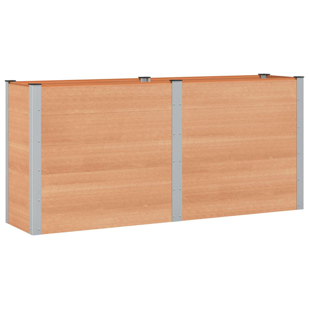 vidaXL Podniesiona rabata ogrodowa brązowy 200 x 50 x 91 cm
