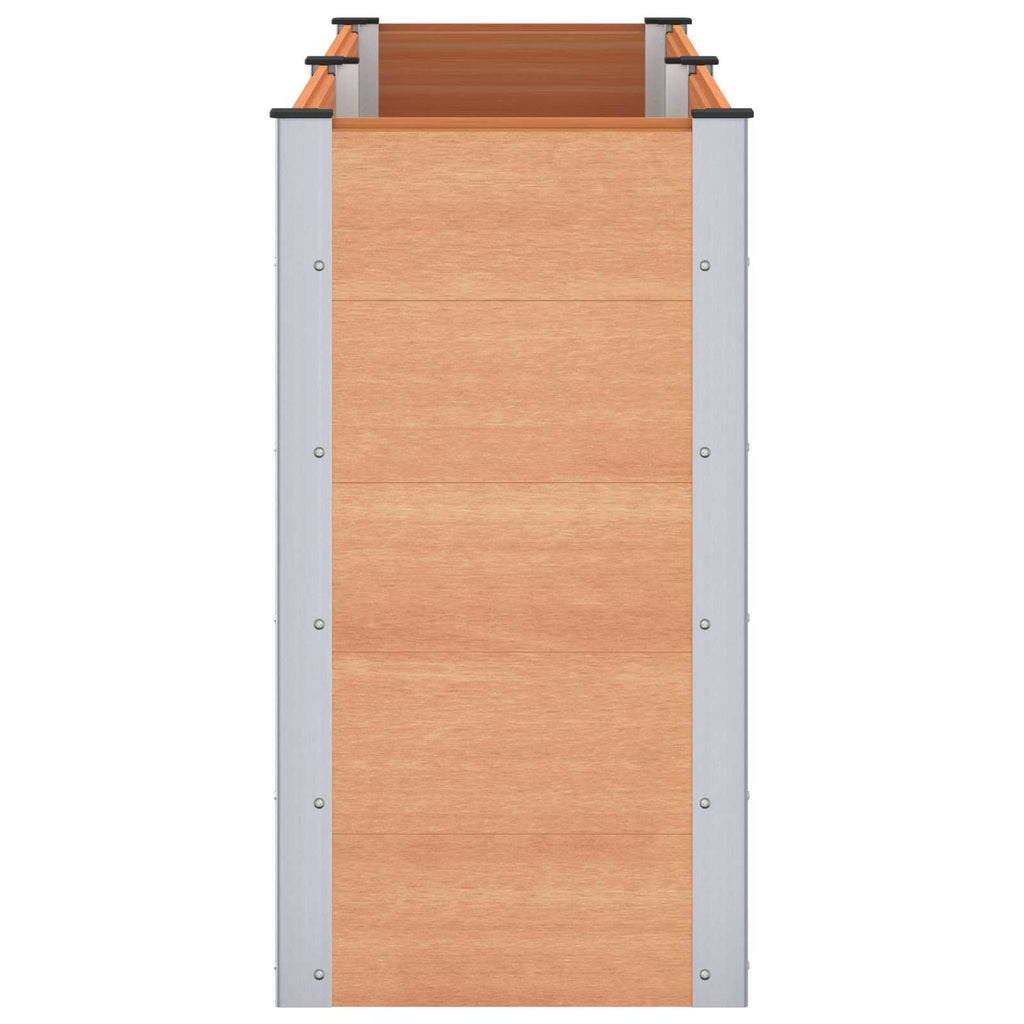 vidaXL Podniesiona rabata ogrodowa brązowy 200 x 50 x 91 cm