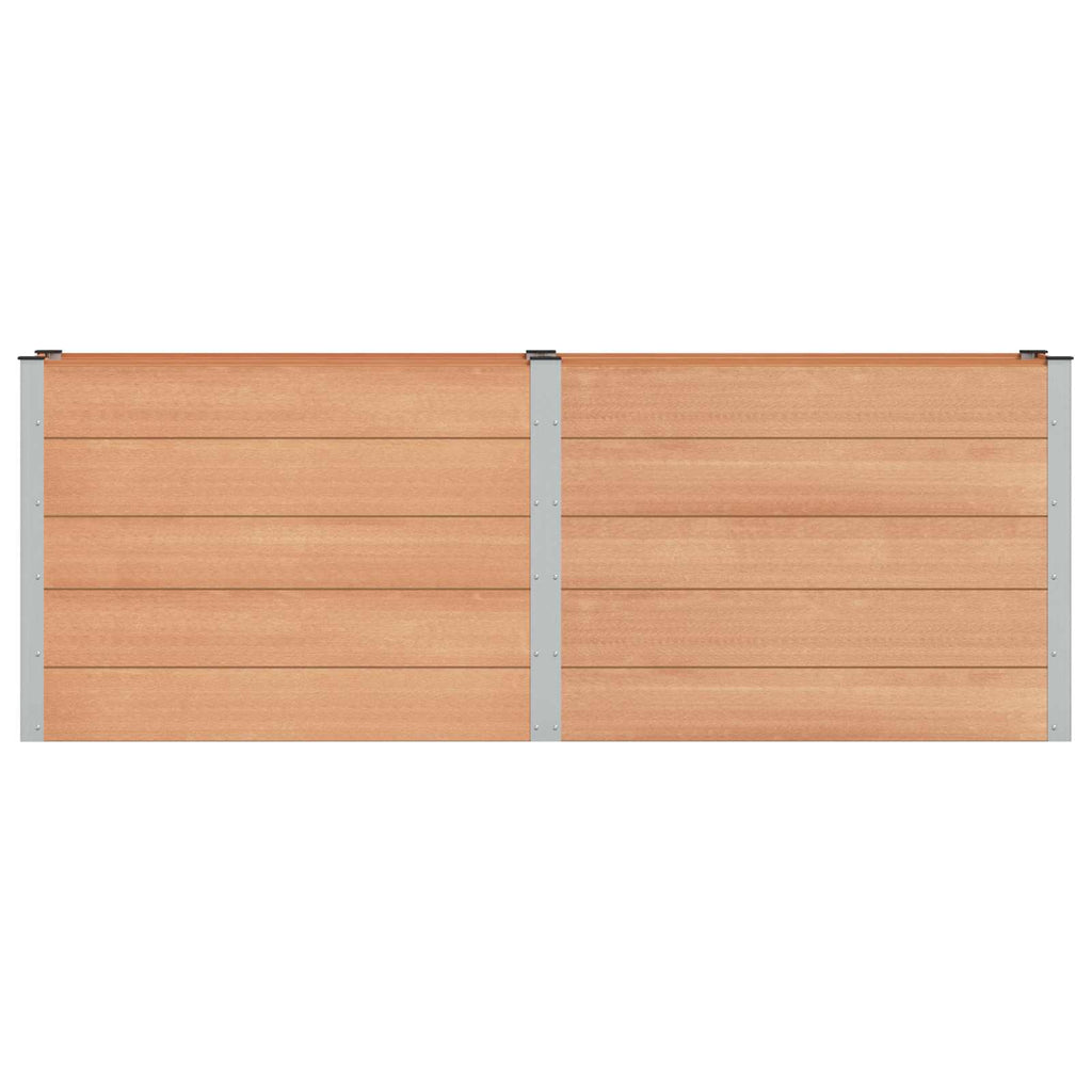 vidaXL Podniesiona rabata ogrodowa brązowy 250 x 50 x 91 cm