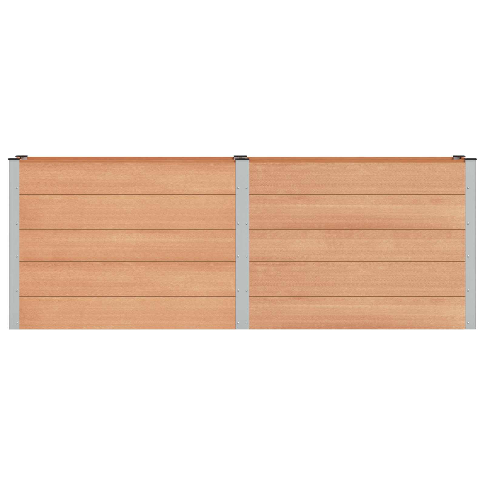 vidaXL Podniesiona rabata ogrodowa brązowy 250 x 50 x 91 cm