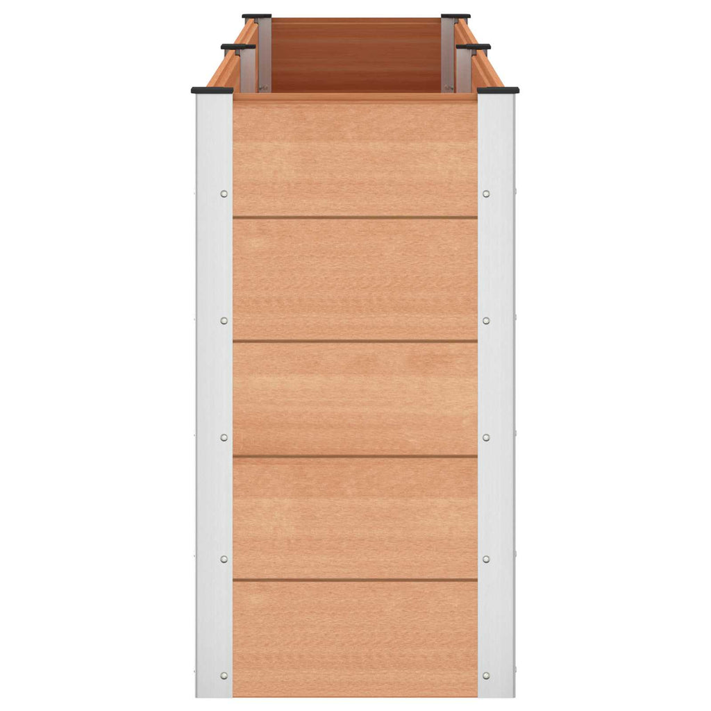 vidaXL Podniesiona rabata ogrodowa brązowy 250 x 50 x 91 cm