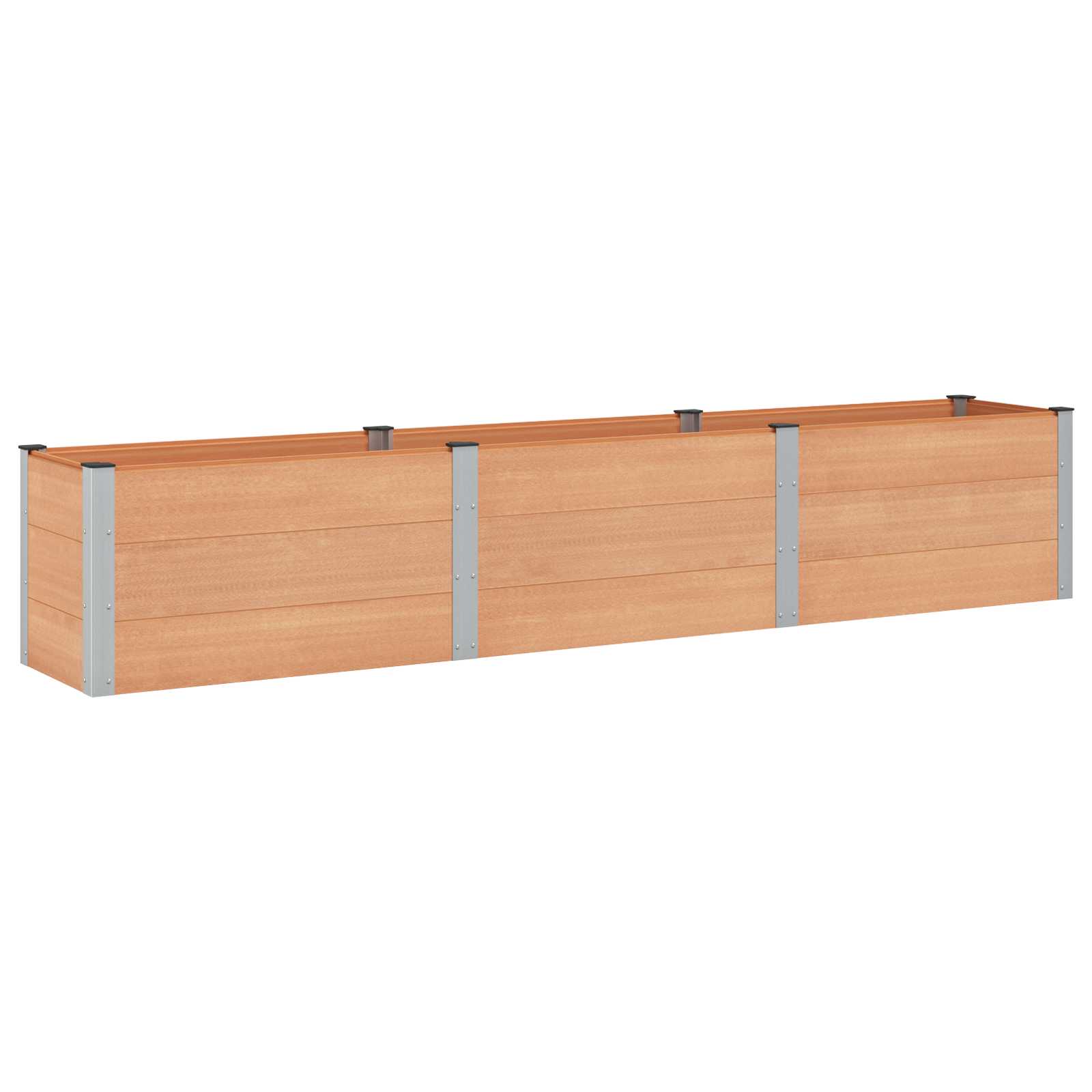vidaXL Podniesiona rabata ogrodowa brązowy 300 x 50 x 54 cm