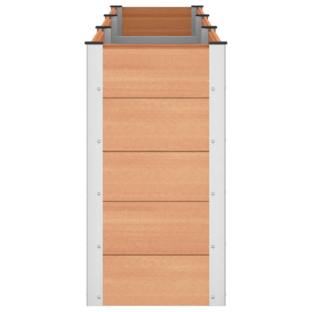 vidaXL Podniesiona rabata ogrodowa brązowy 300 x 50 x 91 cm