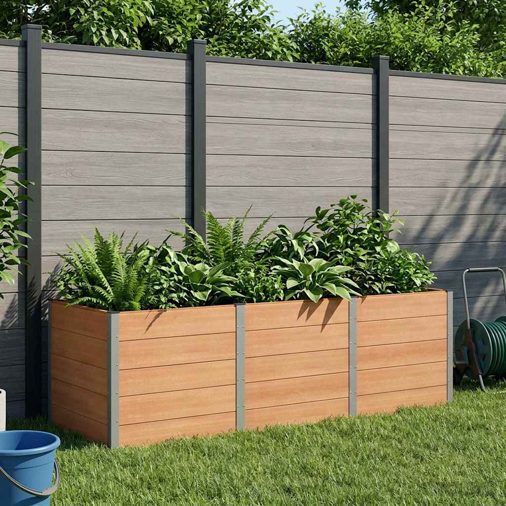vidaXL Podniesiona rabata ogrodowa brązowy 300 x 100 x 91 cm