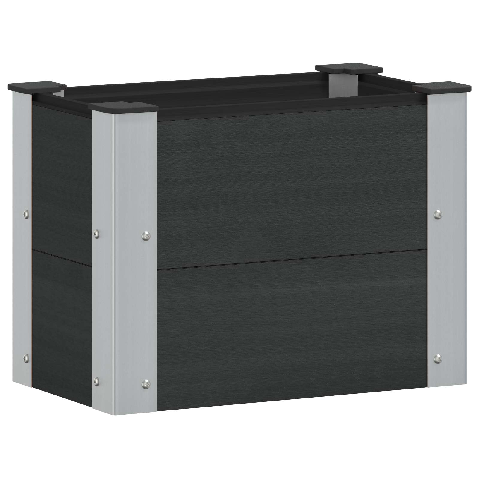 vidaXL Podniesiona rabata ogrodowa Czarny 50 x 30 x 36 cm