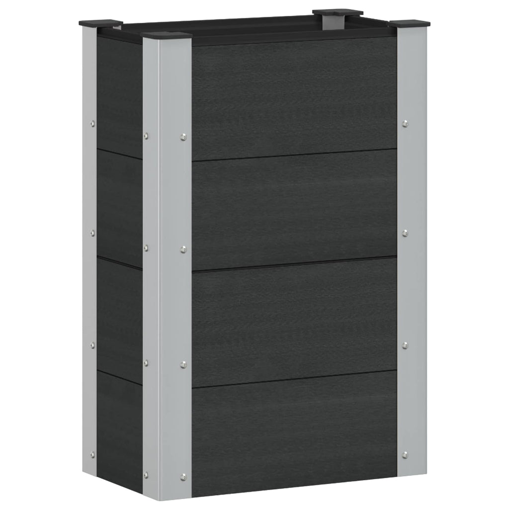 vidaXL Podniesiona rabata ogrodowa Czarny 50 x 30 x 72 cm