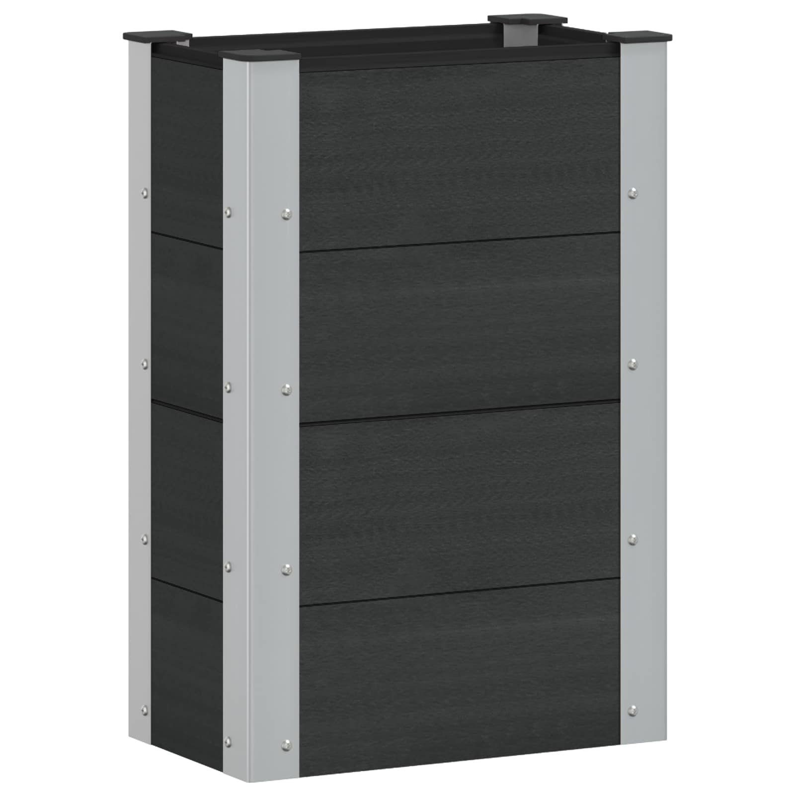 vidaXL Podniesiona rabata ogrodowa Czarny 50 x 30 x 72 cm