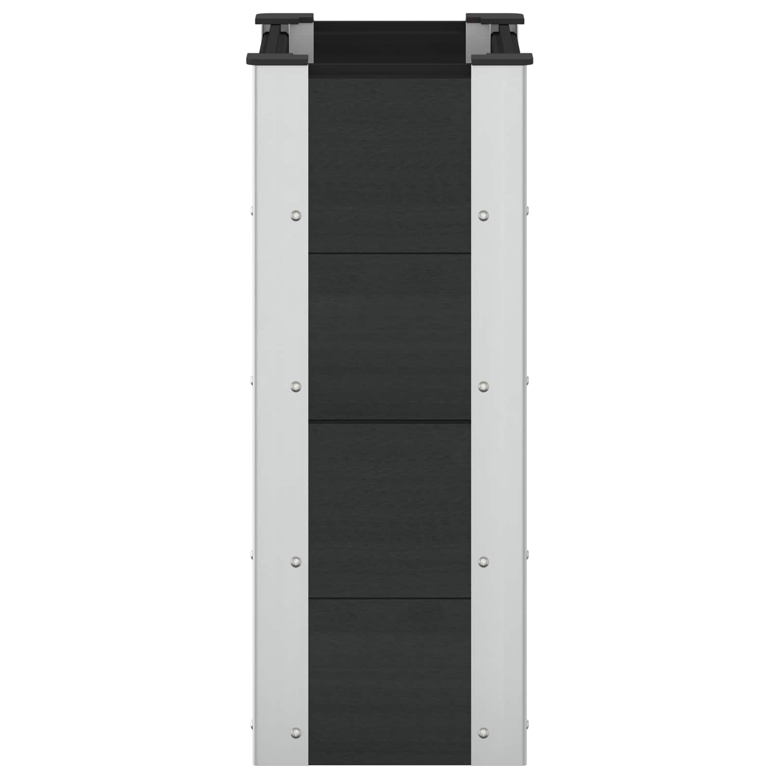 vidaXL Podniesiona rabata ogrodowa Czarny 50 x 30 x 72 cm