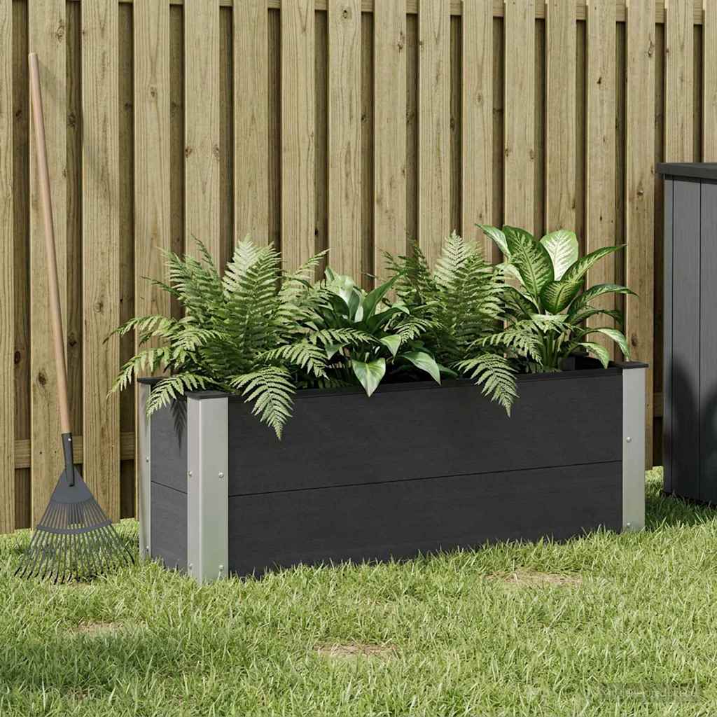 vidaXL Podniesiona rabata ogrodowa Czarny 100 x 30 x 36 cm
