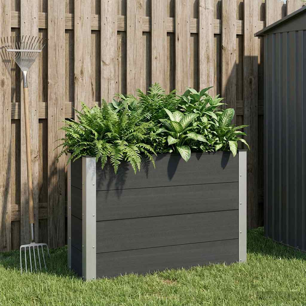 vidaXL Podniesiona rabata ogrodowa Czarny 100 x 30 x 72 cm