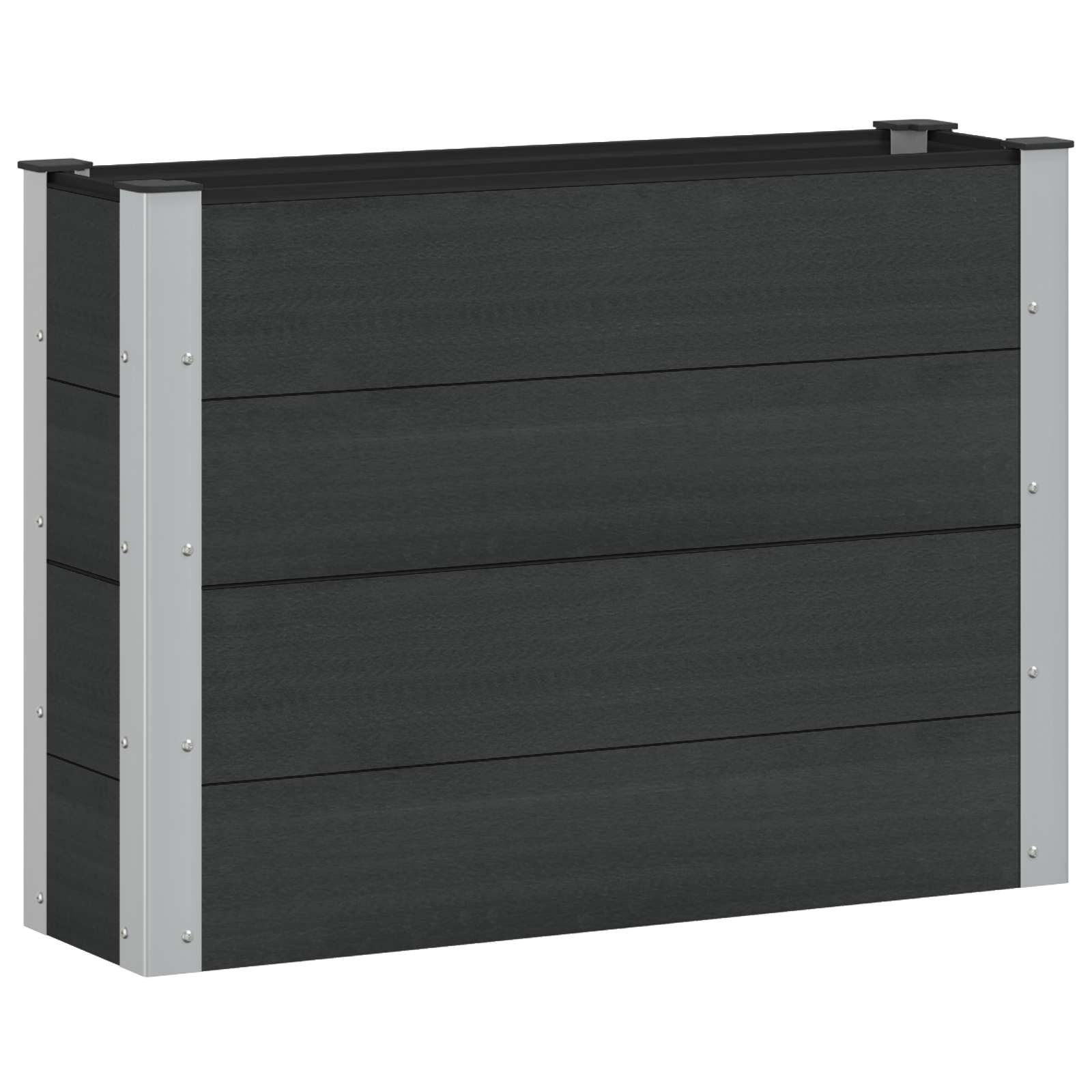 vidaXL Podniesiona rabata ogrodowa Czarny 100 x 30 x 72 cm