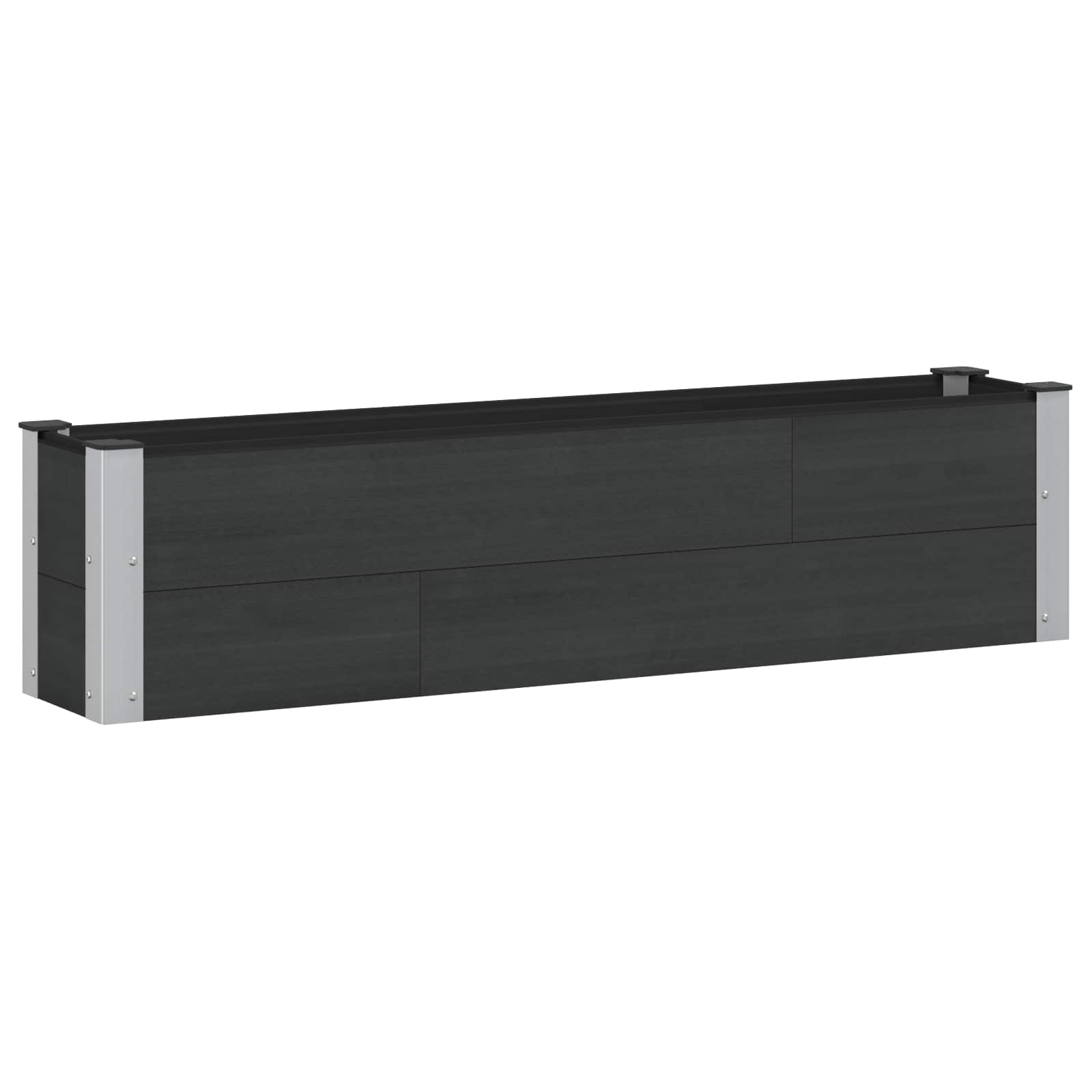 vidaXL Podniesiona rabata ogrodowa Czarny 150 x 30 x 36 cm