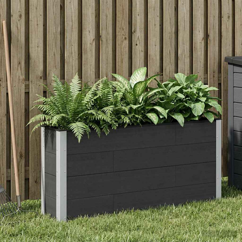 vidaXL Podniesiona rabata ogrodowa Czarny 150 x 30 x 72 cm