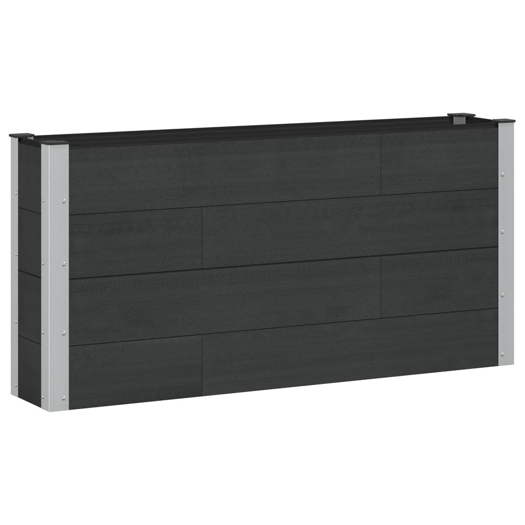 vidaXL Podniesiona rabata ogrodowa Czarny 150 x 30 x 72 cm