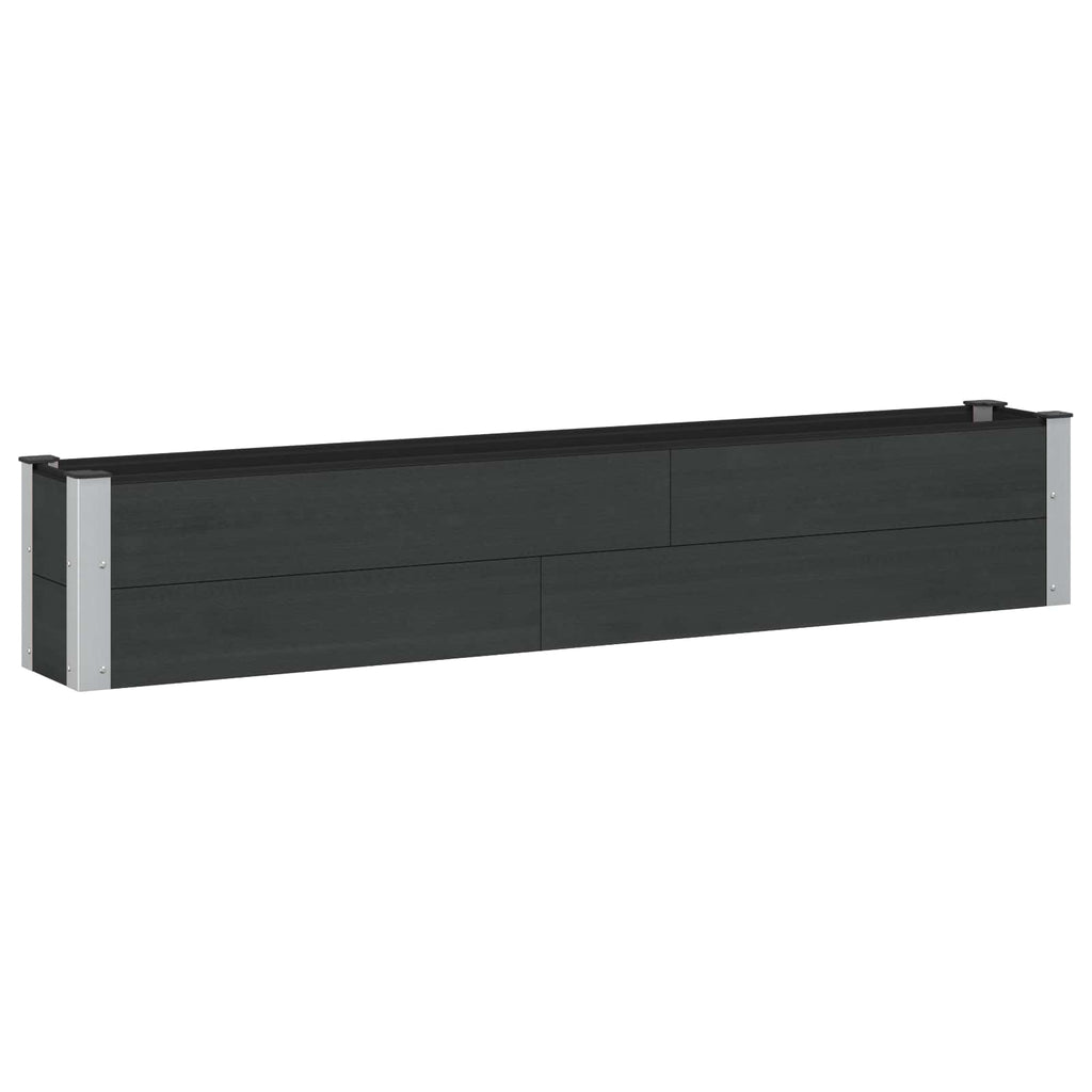 vidaXL Podniesiona rabata ogrodowa Czarny 200 x 30 x 36 cm