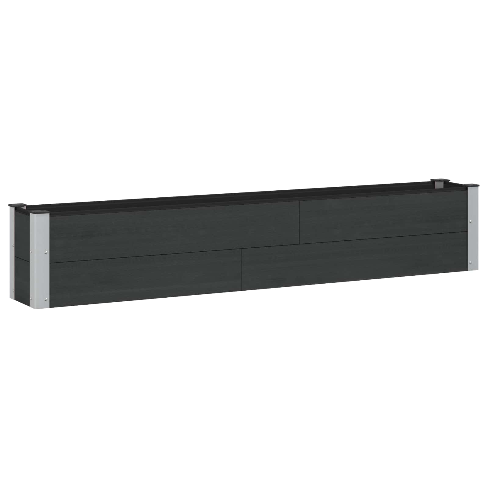vidaXL Podniesiona rabata ogrodowa Czarny 200 x 30 x 36 cm