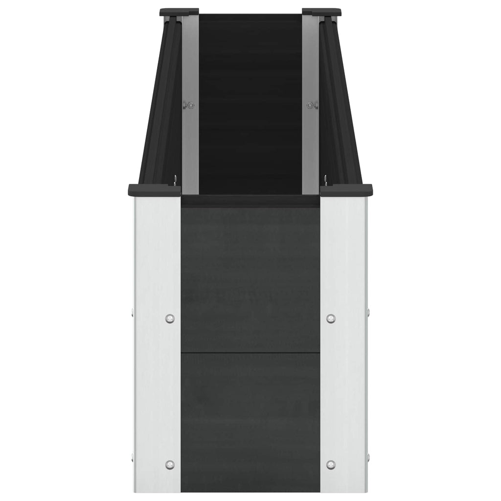 vidaXL Podniesiona rabata ogrodowa Czarny 200 x 30 x 36 cm