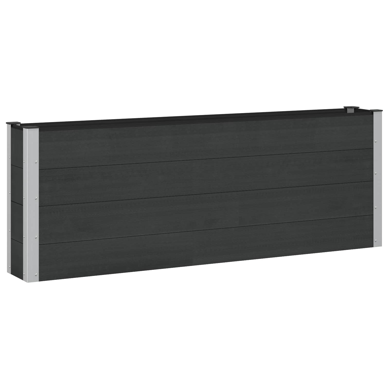 vidaXL Podniesiona rabata ogrodowa Czarny 200 x 30 x 72 cm