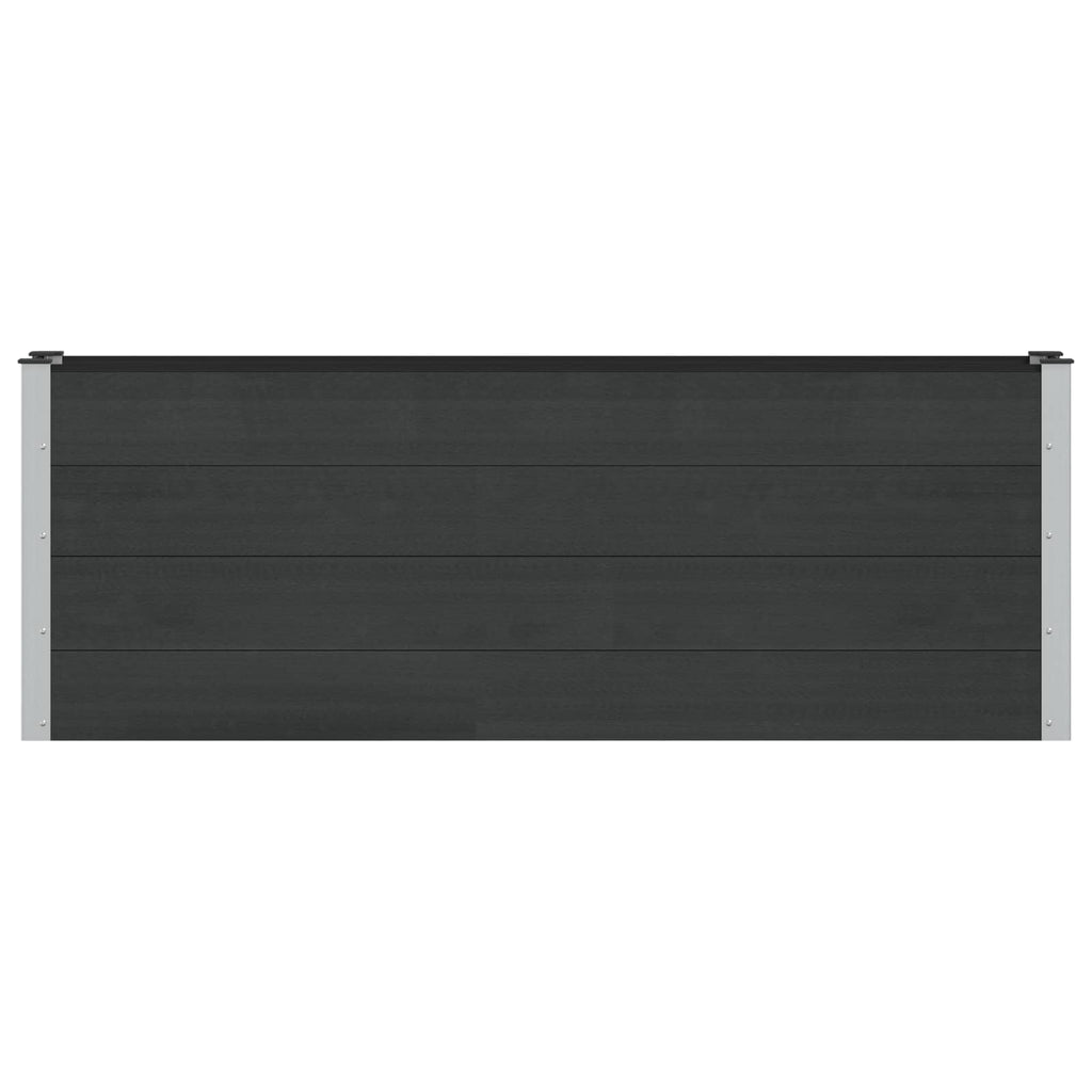 vidaXL Podniesiona rabata ogrodowa Czarny 200 x 30 x 72 cm