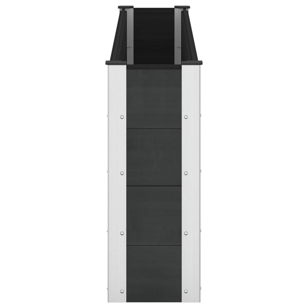vidaXL Podniesiona rabata ogrodowa Czarny 200 x 30 x 72 cm