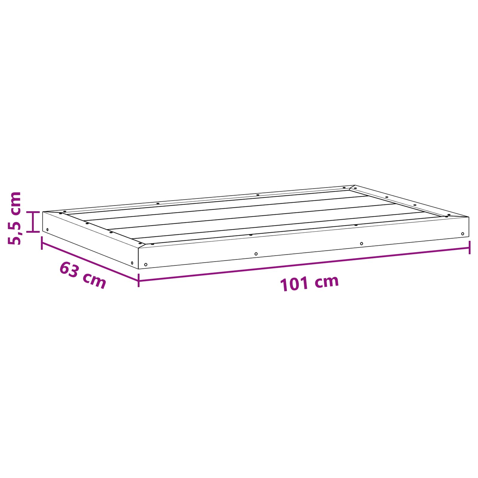 vidaXL Płyta podstawy prysznica Czarny 101 x 63 x 5,5 cm WPC