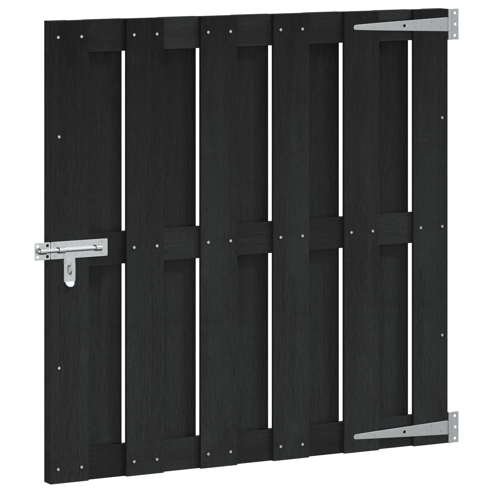 vidaXL Brama ogrodowa 100 x 100 cm WPC i aluminium Czarny