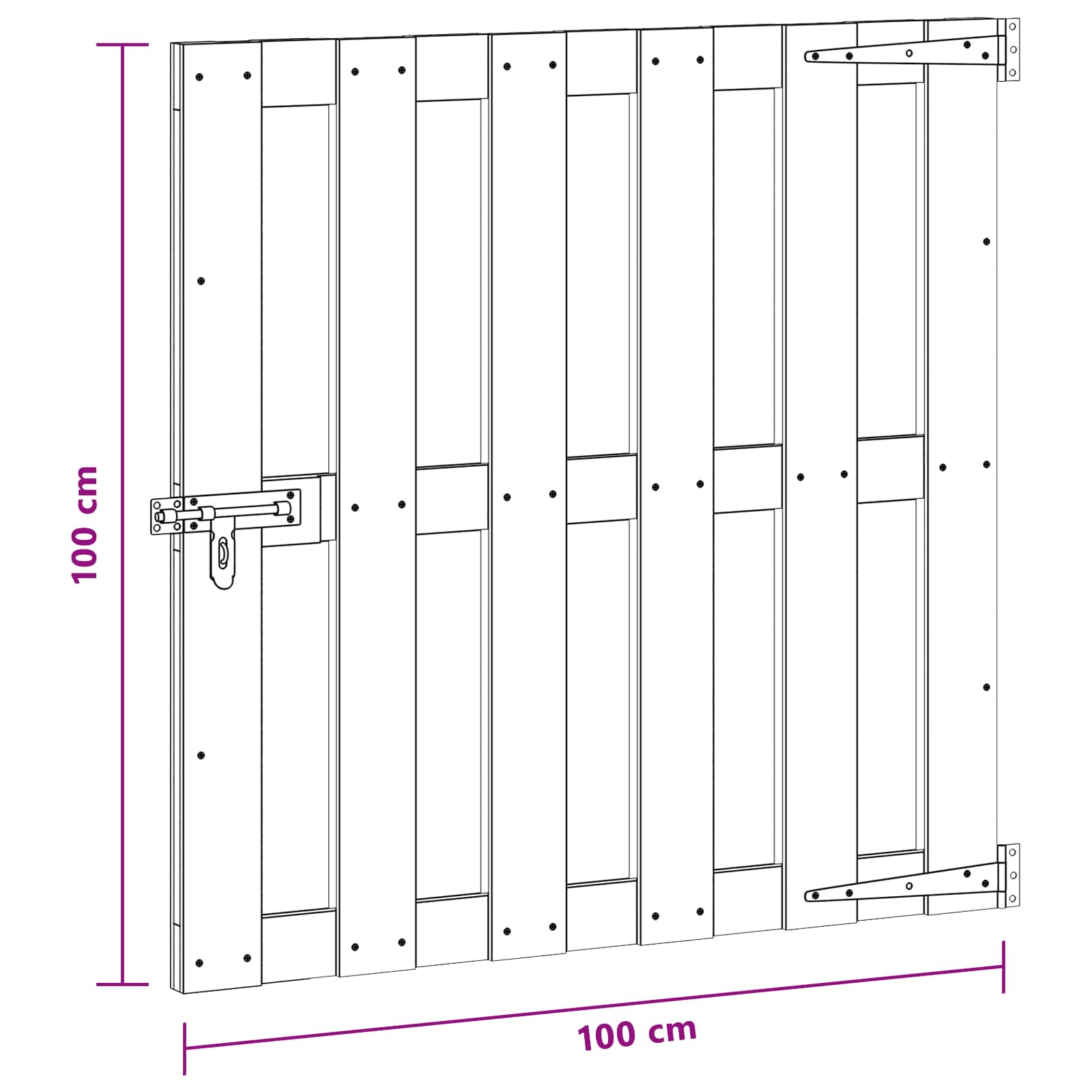 vidaXL Brama ogrodowa 100 x 100 cm WPC i aluminium Czarny
