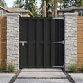 vidaXL Brama ogrodowa 100 x 112 cm WPC i aluminium Czarny