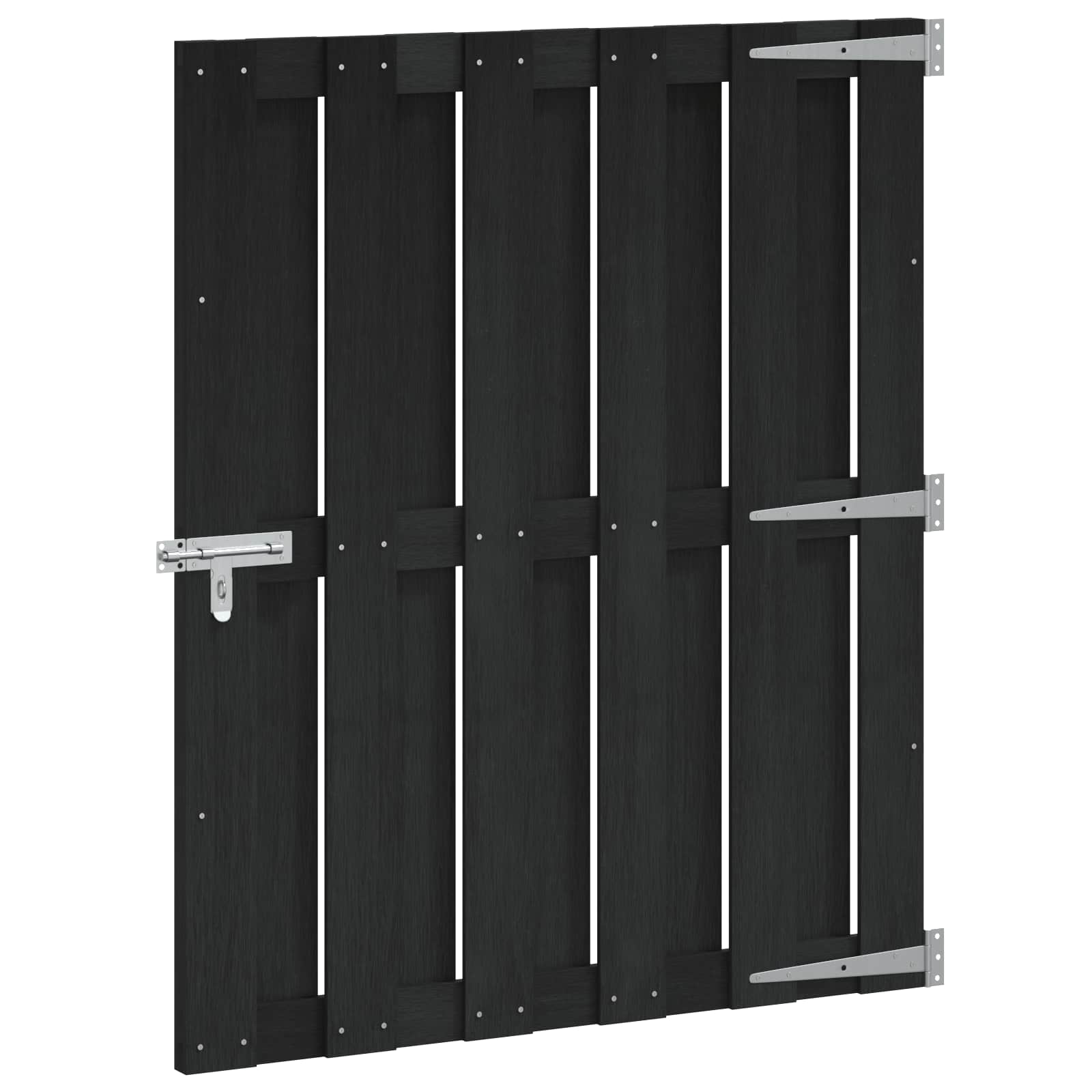 vidaXL Brama ogrodowa 100 x 112 cm WPC i aluminium Czarny
