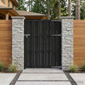 vidaXL Brama ogrodowa 100 x 150 cm WPC i aluminium Czarny