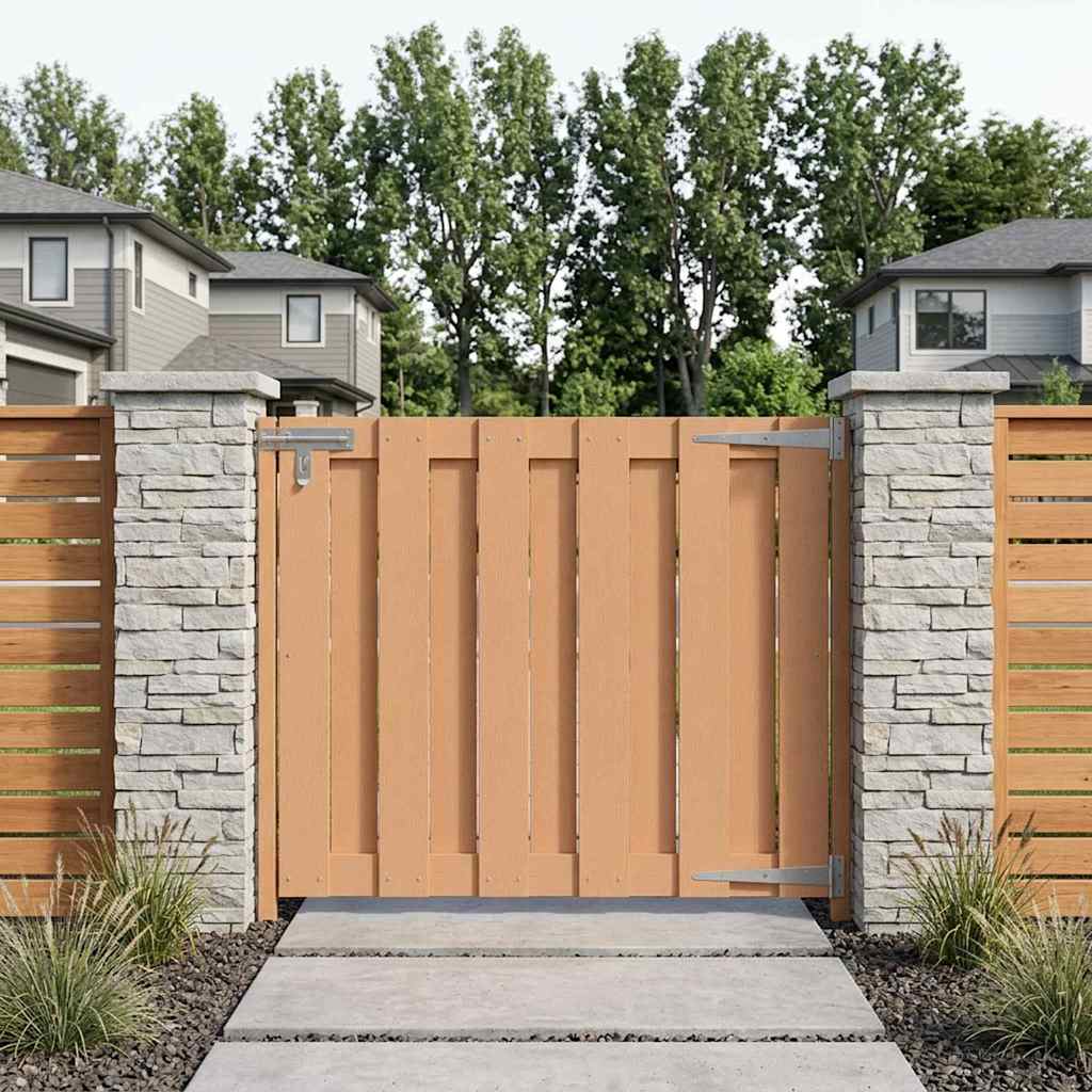 vidaXL Brama ogrodowa 100 x 80 cm WPC i aluminium brązowy