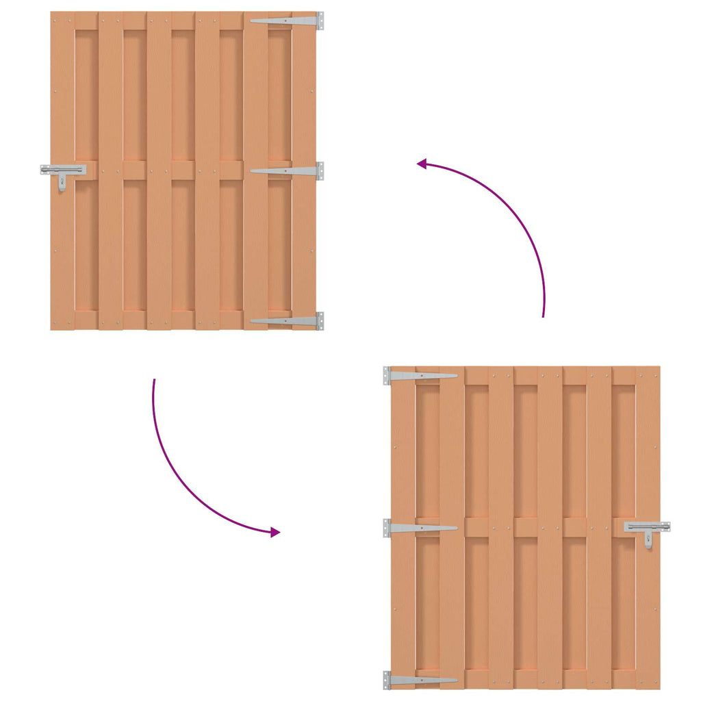 vidaXL Brama ogrodowa 100 x 112 cm WPC i aluminium brązowy