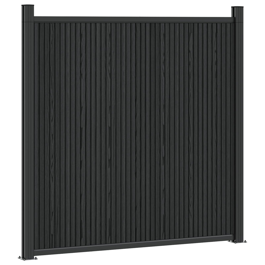vidaXL Panel ogrodzeniowy WPC i aluminium Czarny