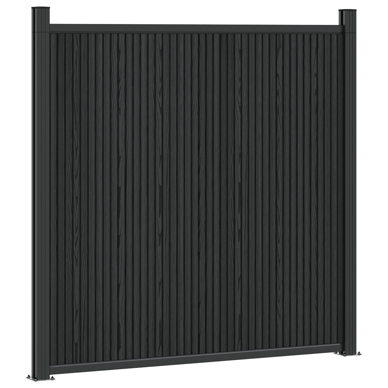 vidaXL Panel ogrodzeniowy WPC i aluminium Czarny