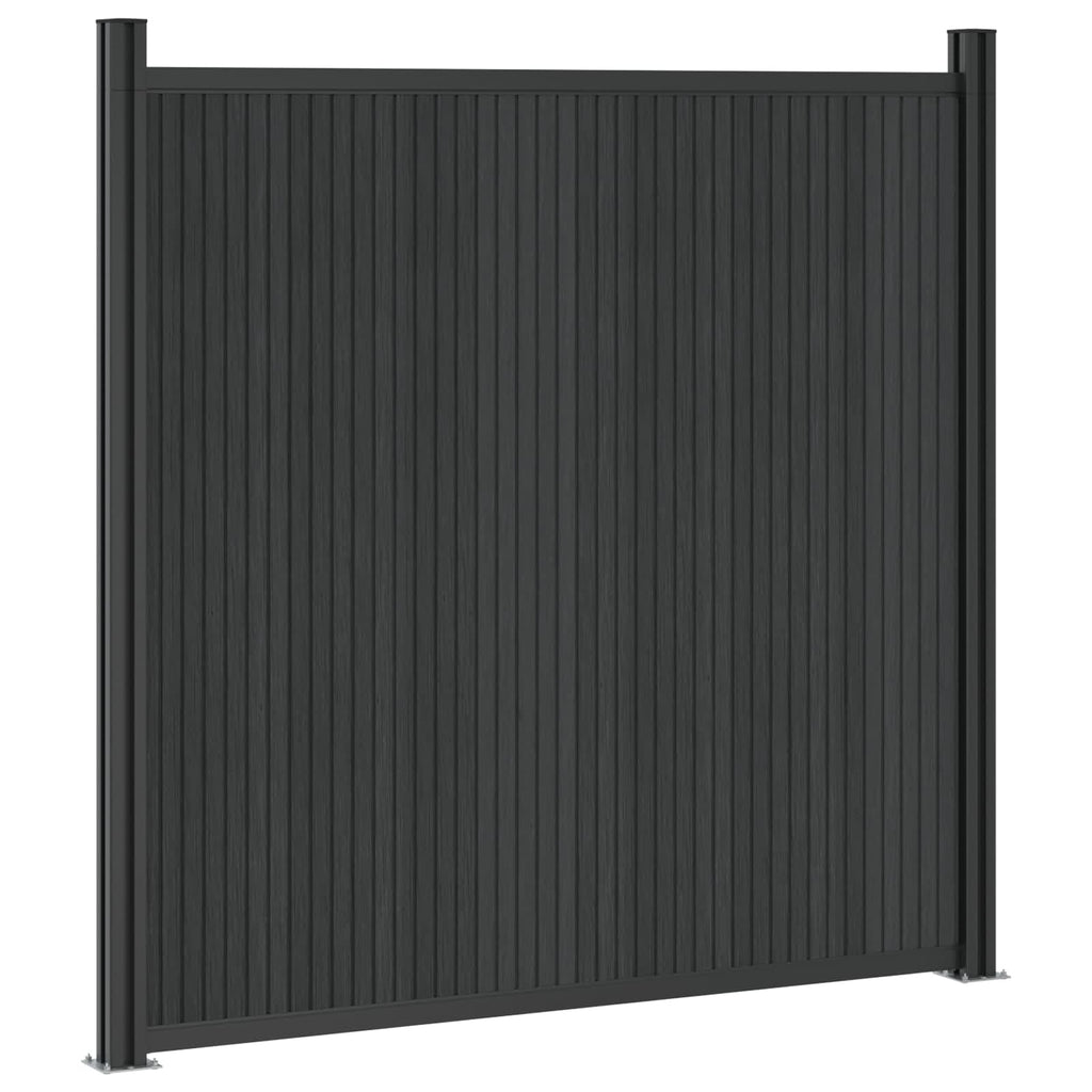 vidaXL Panel ogrodzeniowy WPC i aluminium Czarny