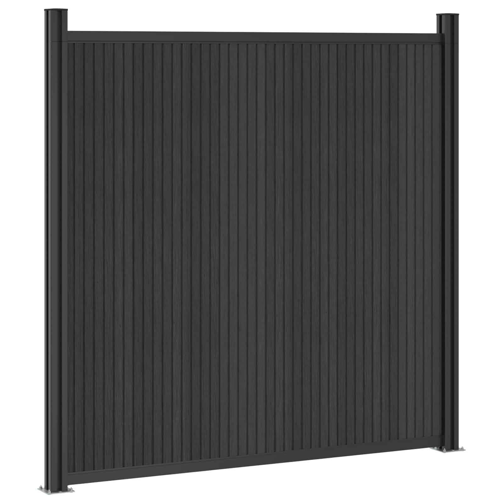 vidaXL Panel ogrodzeniowy WPC i aluminium Czarny