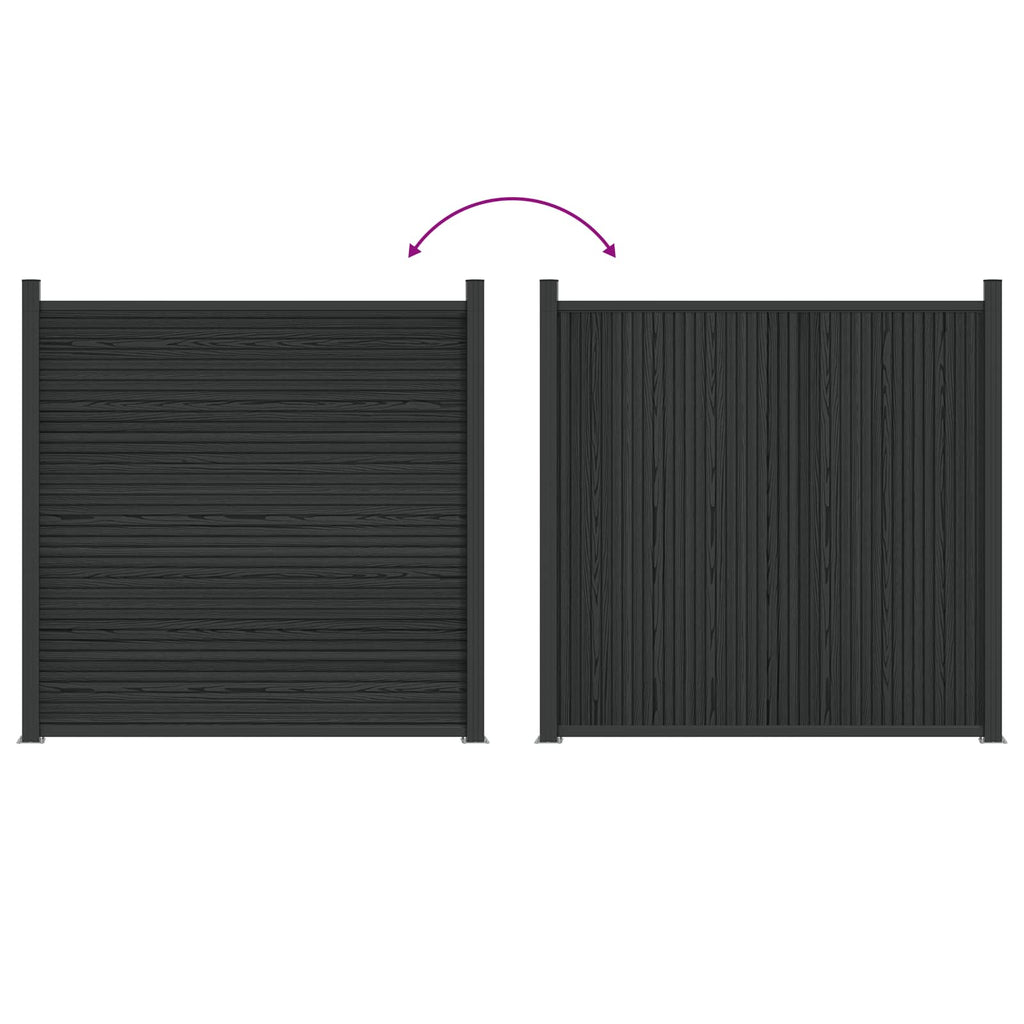 vidaXL Panel ogrodzeniowy WPC i aluminium Czarny