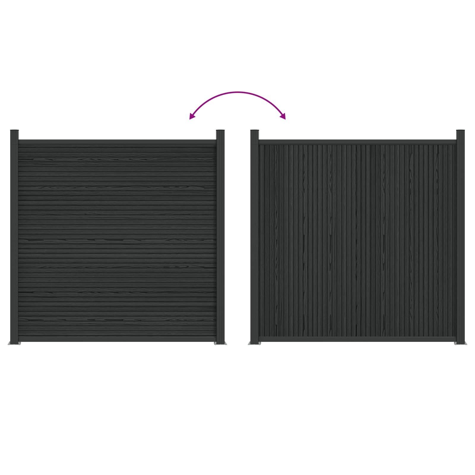 vidaXL Panel ogrodzeniowy WPC i aluminium Czarny