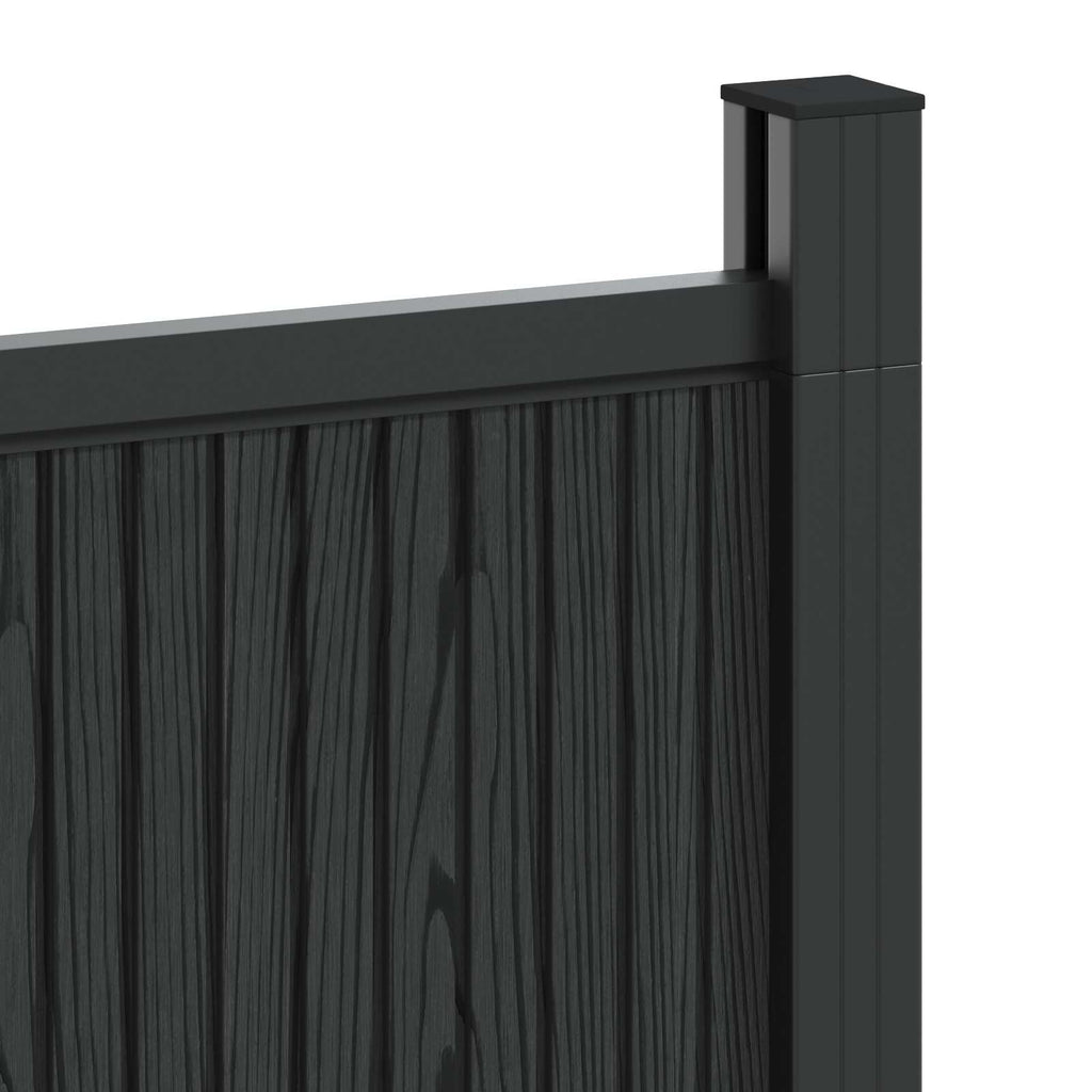 vidaXL Panel ogrodzeniowy WPC i aluminium Czarny