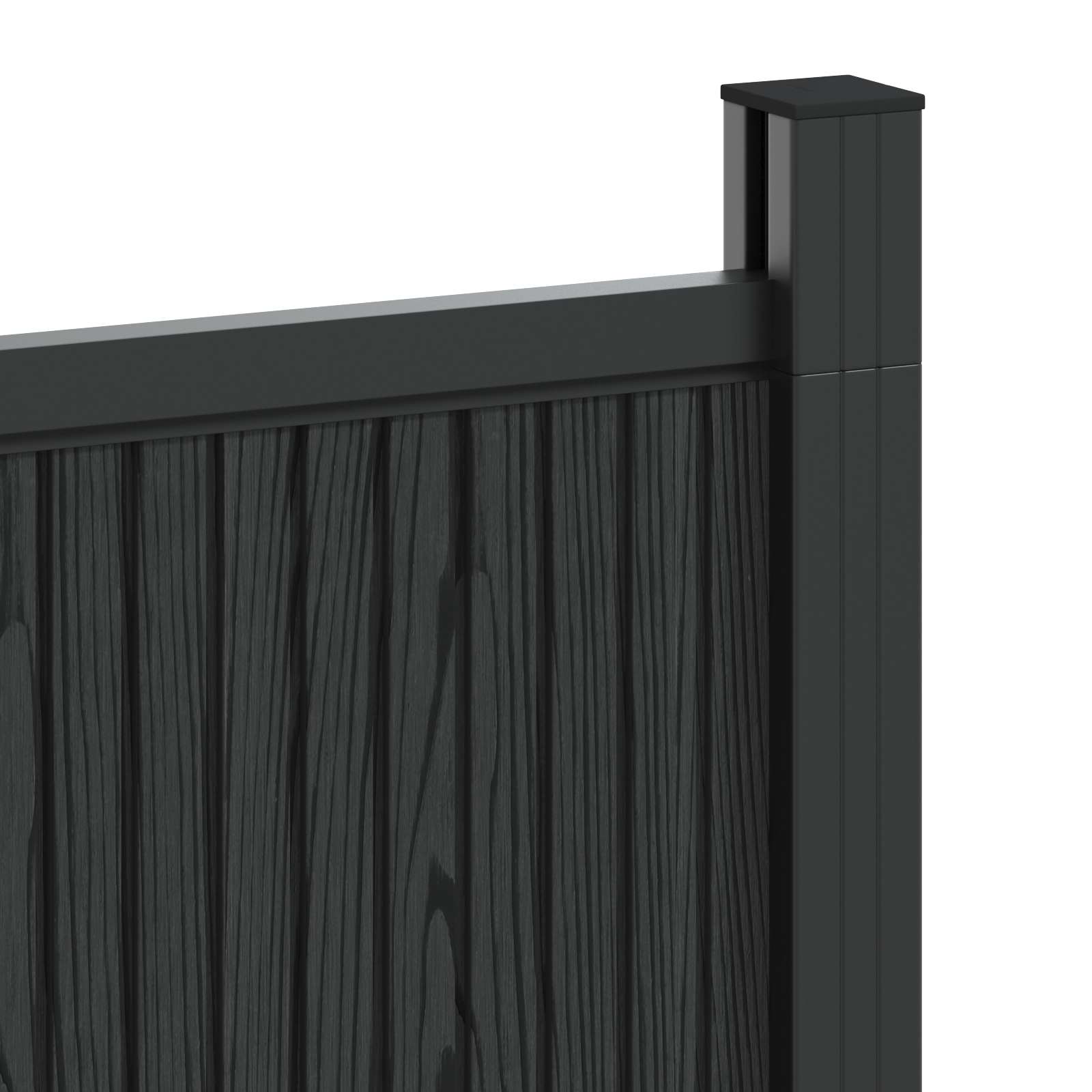 vidaXL Panel ogrodzeniowy WPC i aluminium Czarny