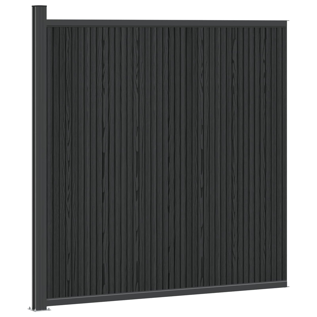 vidaXL Panel ogrodzeniowy WPC i aluminium Czarny