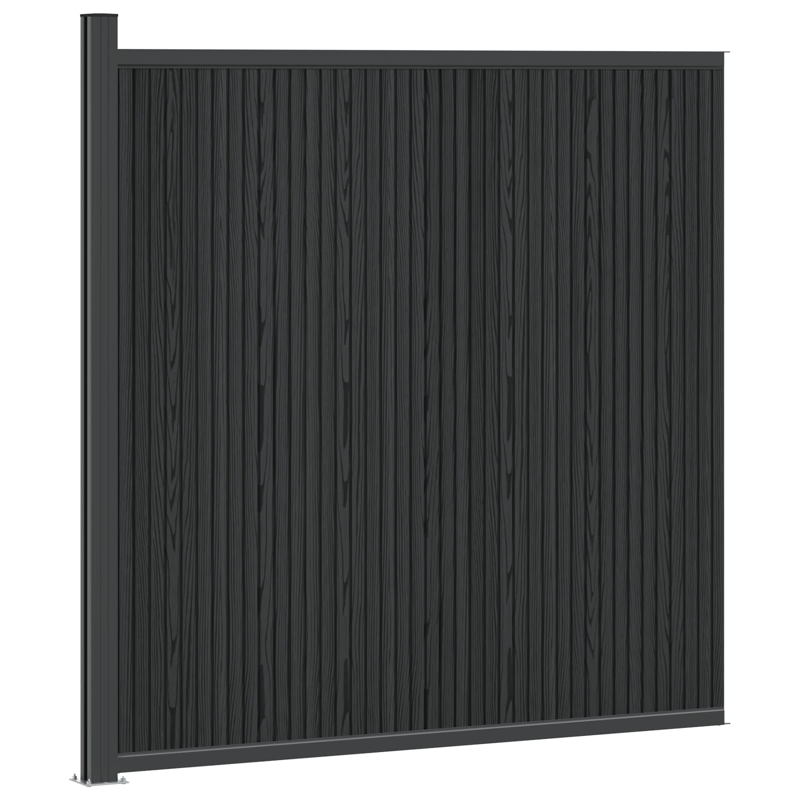 vidaXL Panel ogrodzeniowy WPC i aluminium Czarny