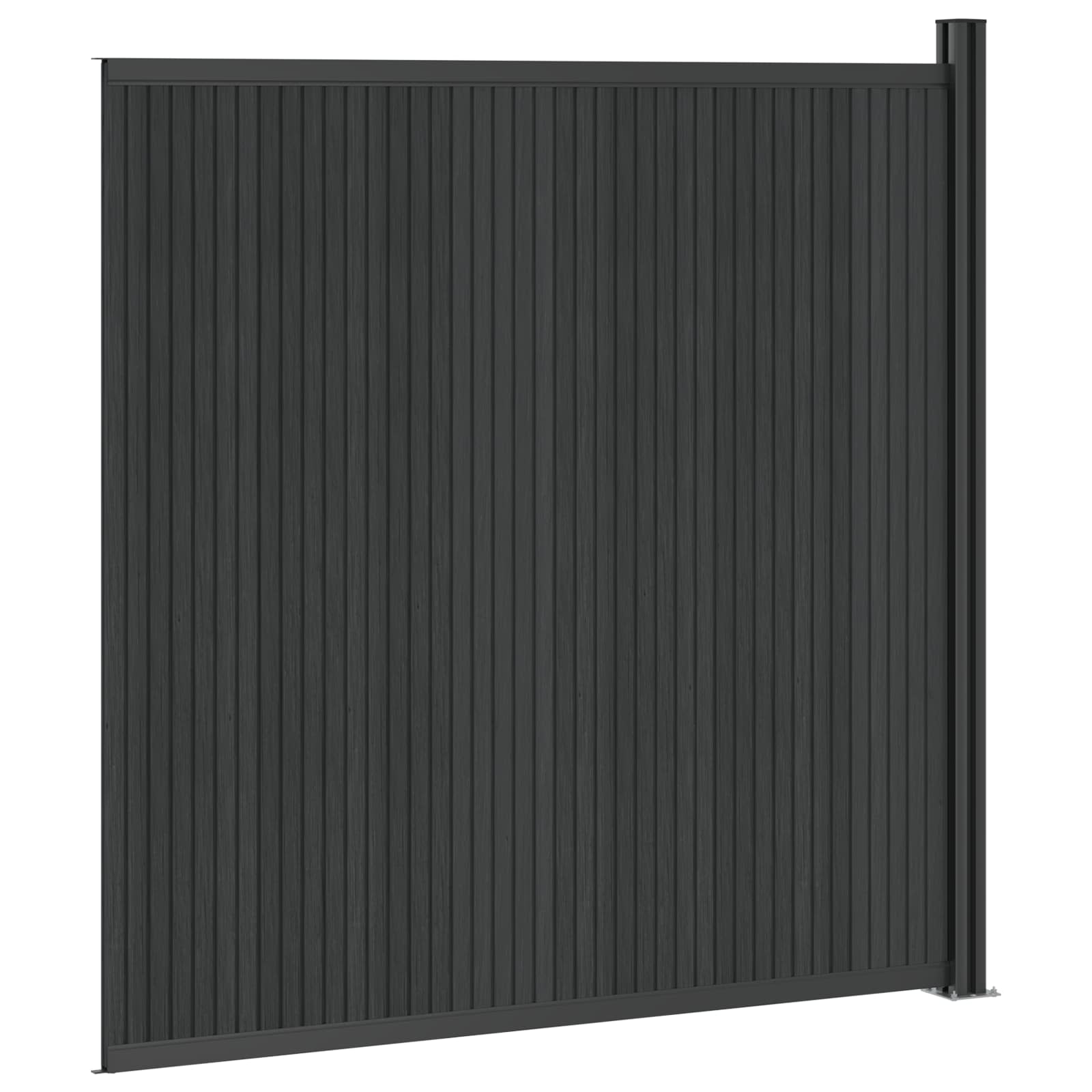 vidaXL Panel ogrodzeniowy WPC i aluminium Czarny