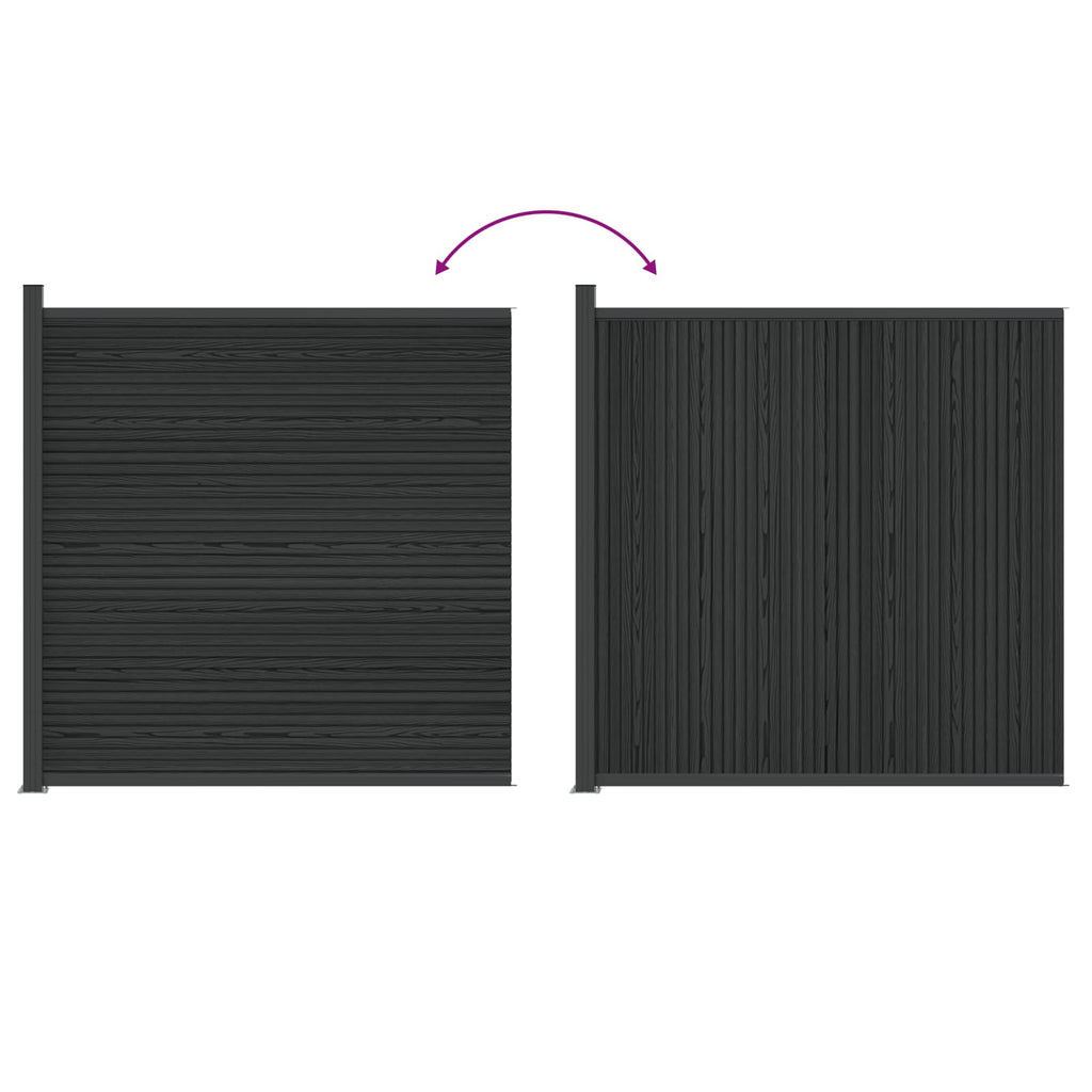 vidaXL Panel ogrodzeniowy WPC i aluminium Czarny
